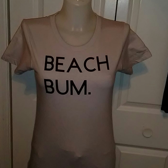Silver Graphic BEACH BUM Tee Shirt - Picture 3 of 5